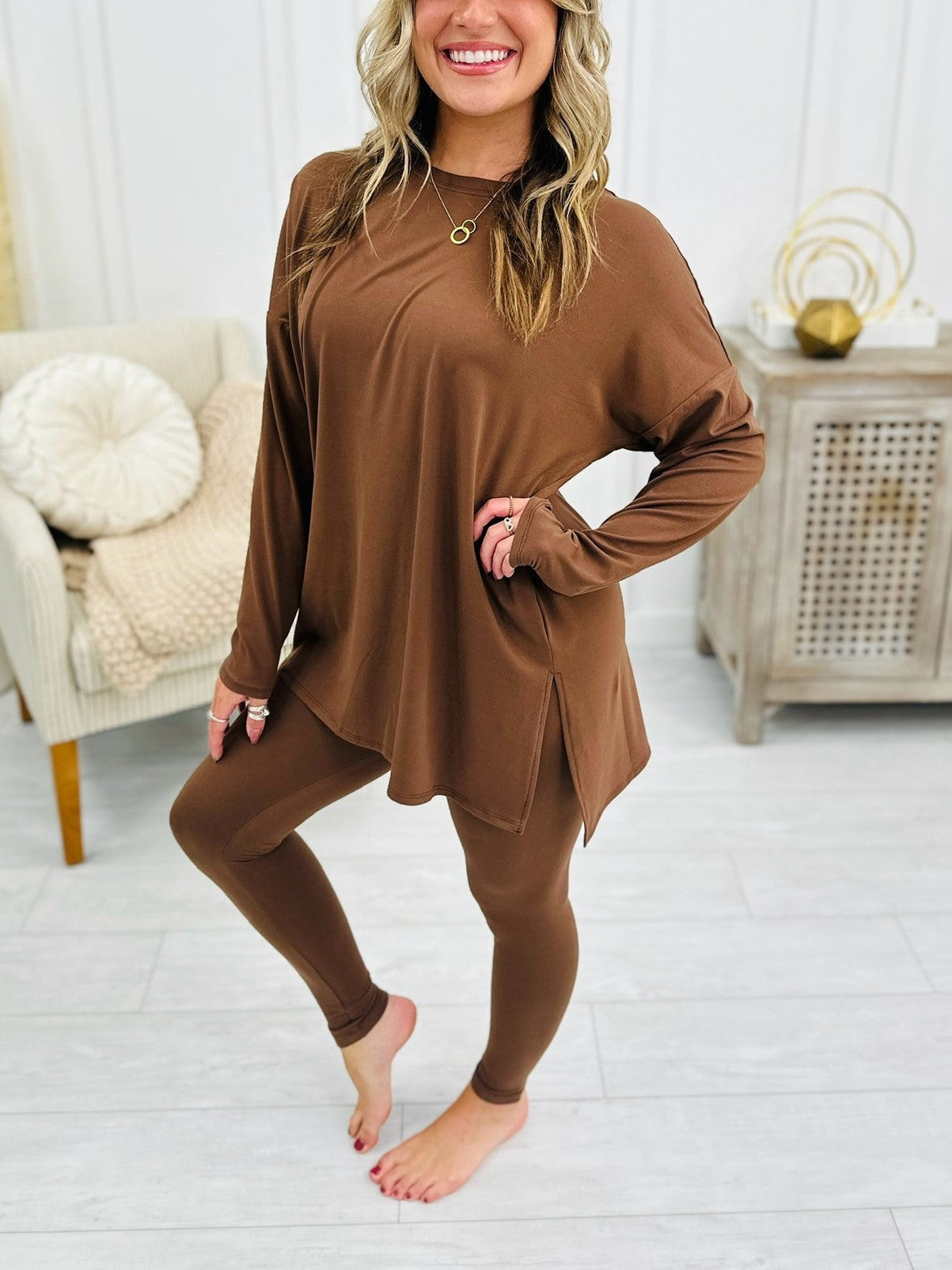 Femmes - Ensemble Loungewear à manches longues - Doux et confortable - Tenue décontractée chic pour la détente