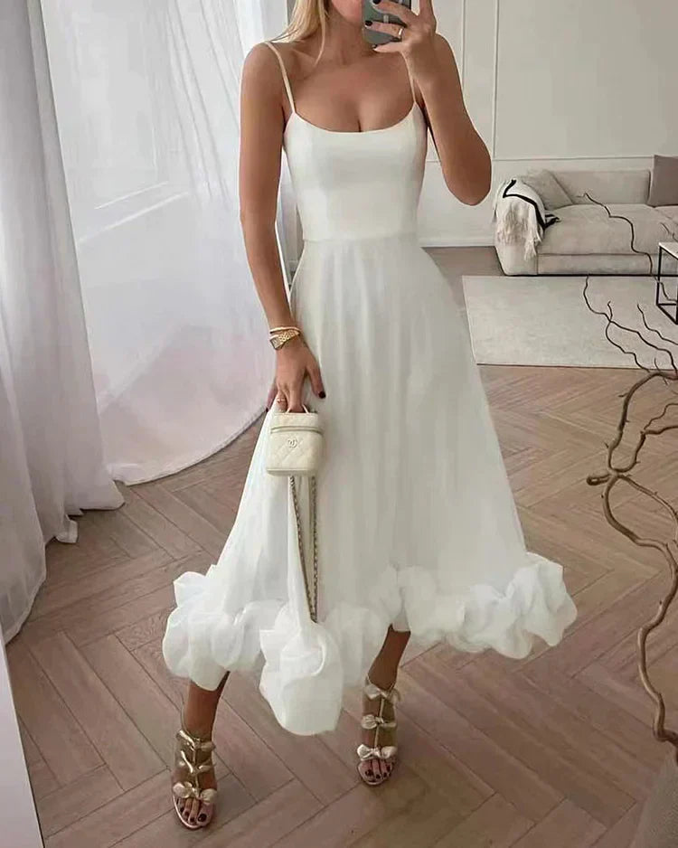 Femme - Robe de soirée mi-longue élégante - Tissu de haute qualité Style chic - Parfaite pour les événements