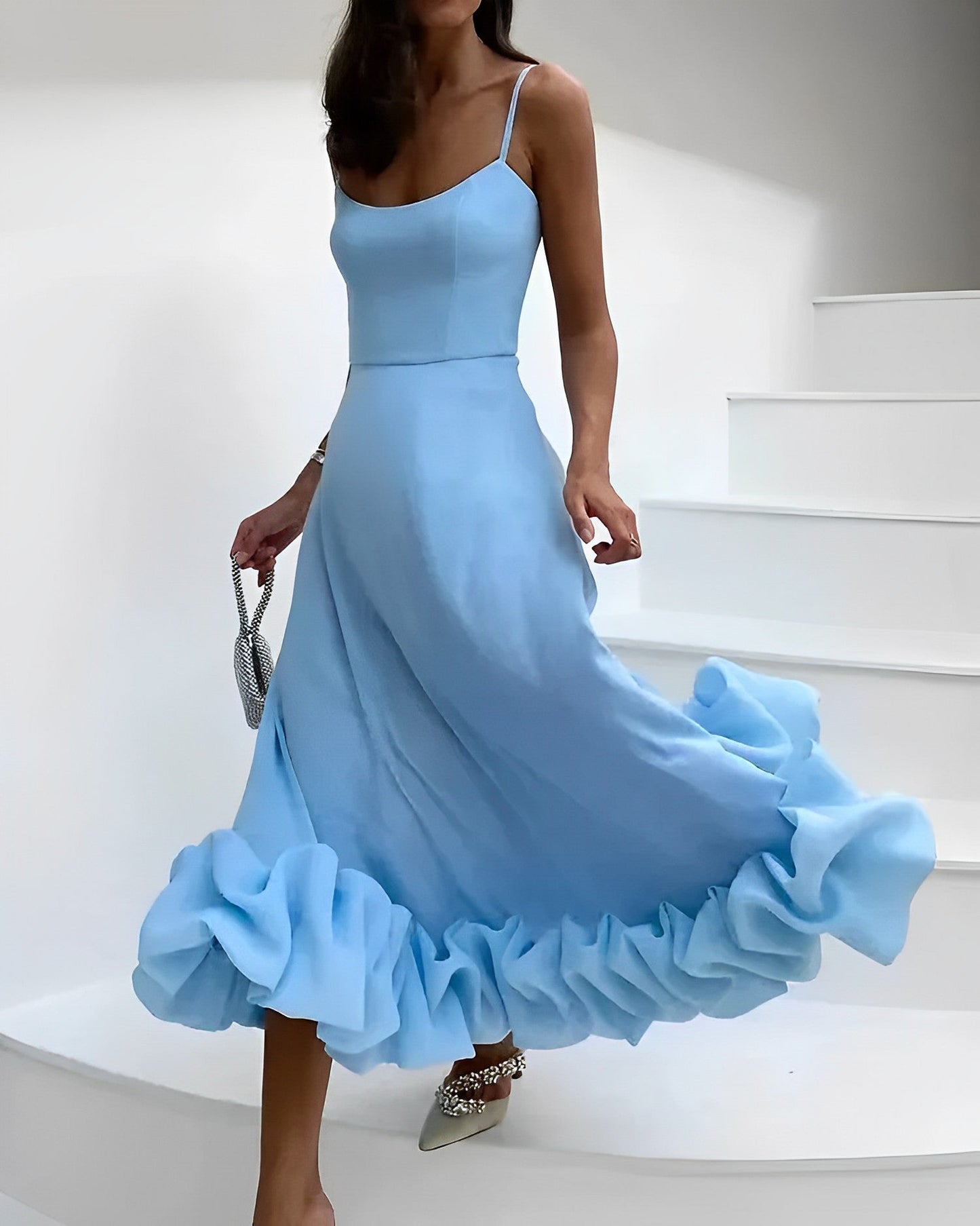 Femme - Robe de soirée mi-longue élégante - Tissu de haute qualité Style chic - Parfaite pour les événements