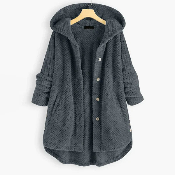 Veste polaire mi-longue pour l'hiver - Capuche confortable et chaude - Parfaite pour les journées froides