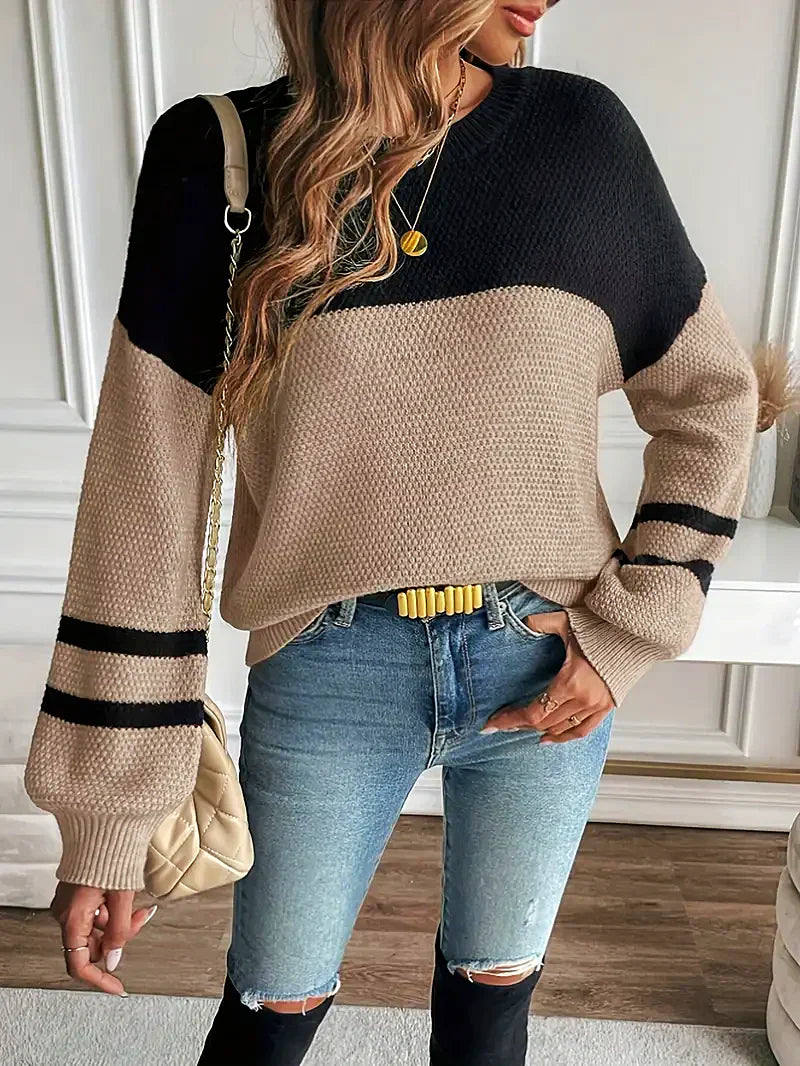 Homme - Pull-over en Tricot - Marron Confortable - Style Décontracté